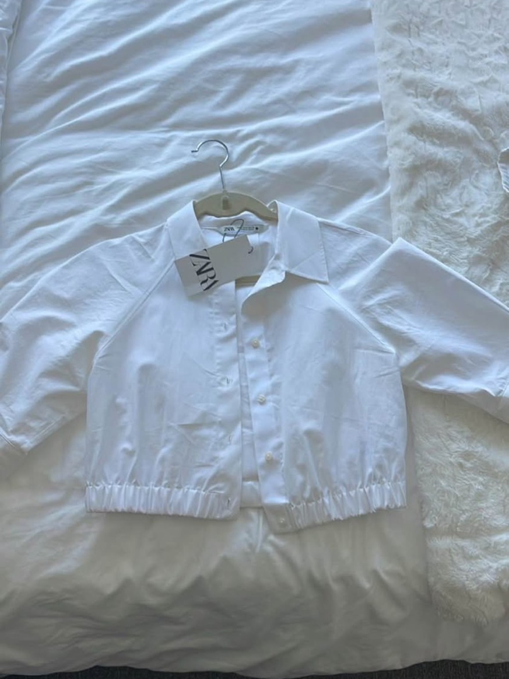 NWT zara cropped button down shirt